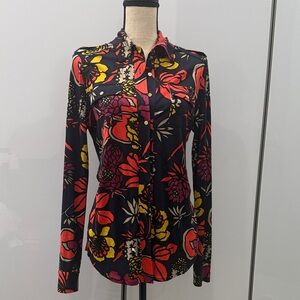 Tory Burch SILK SHIRT Floral Long Sleeve